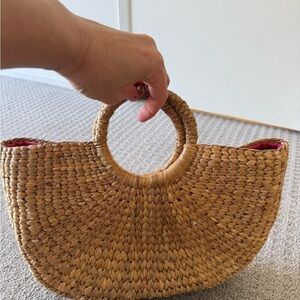 Elegant Tan Woven Tote Bag